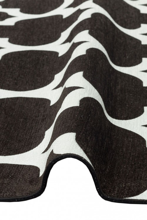 Eko Halı LUNA LN 33 BLACK NW Otantik Geleneksel Desenli Yıkanabilir Renkli Baskı Kilim