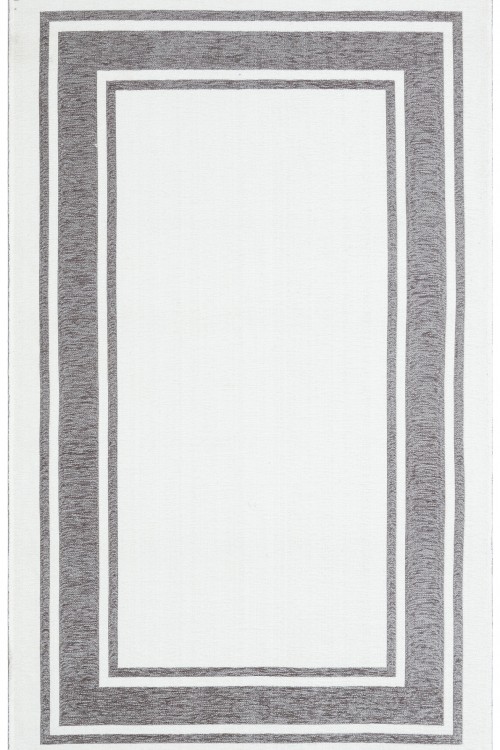 Eko Halı NOA NK 06 GREY WHITE Hav Toz Vermez Yıkanabilir Çift Taraflı İnce Modern İskandinav Kilim