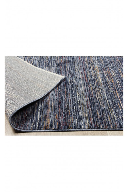 Eko Halı-ALTAY-ALT PLAIN NAVY-Etnik Desenli Yumuşak Dokulu İnce Makine Halısı