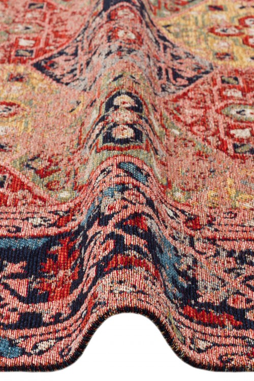 Eko Halı-ANADOLU KILIM AND 01 MULTY-Anadolu Antik Desenli Yıkanabilir Kaymaz Tabanlı Etnik Kilim