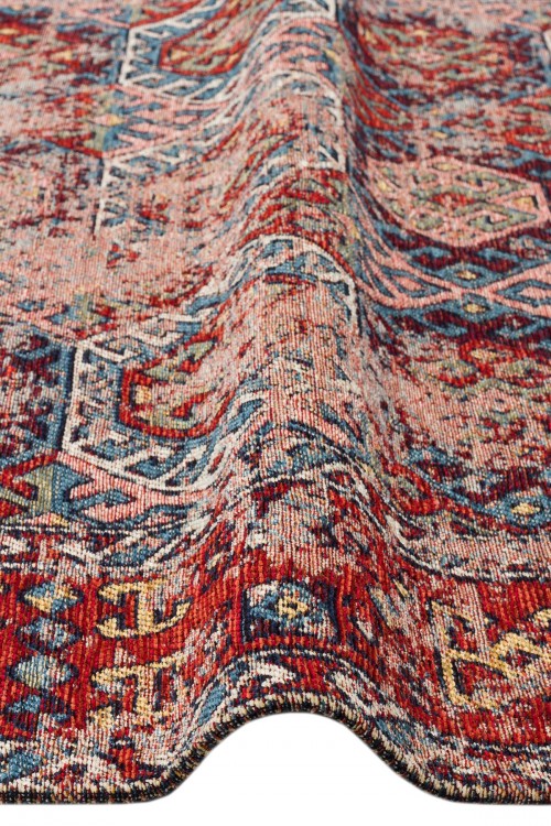 Eko Halı-ANADOLU KILIM AND 03 MULTY-Anadolu Antik Desenli Yıkanabilir Kaymaz Tabanlı Etnik Kilim