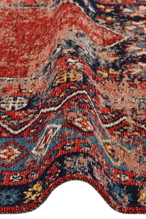 Eko Halı-ANADOLU KILIM AND 04 MULTY-Anadolu Antik Desenli Yıkanabilir Kaymaz Tabanlı Etnik Kilim