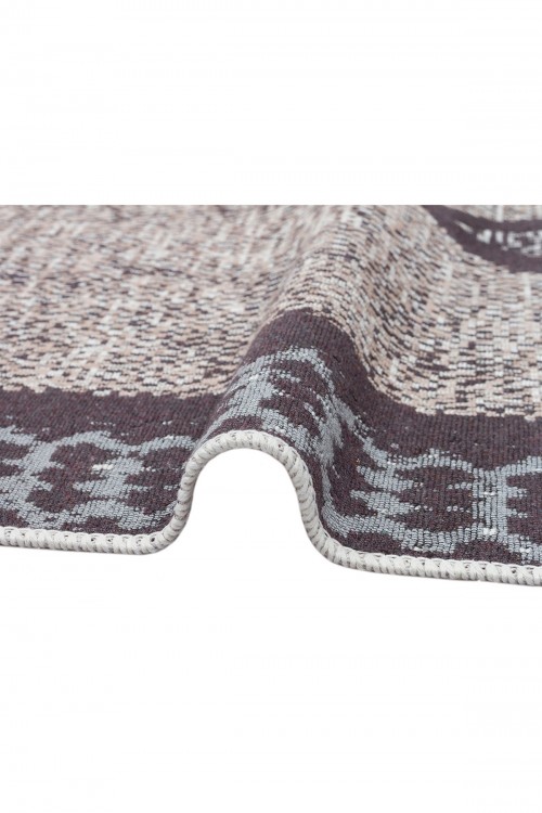 Eko Halı-ARYA AR 02 GREY-Yıkanabilir Çift Taraflı Modern Desenli Dokuma Kilim