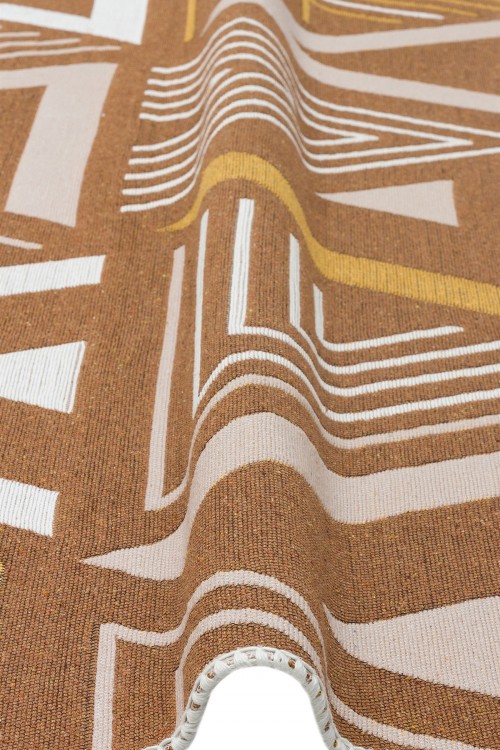 Eko Halı-ARYA AR 18 BEIGE YELLOW-Yıkanabilir Çift Taraflı Modern Desenli Dokuma Kilim