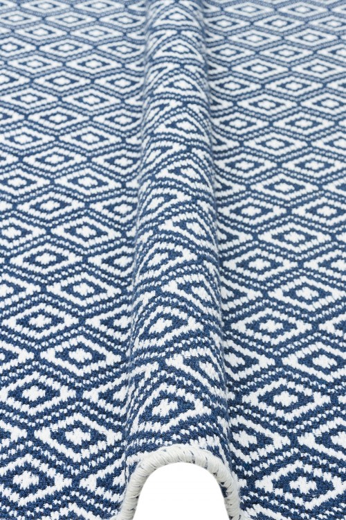 Eko Halı-ARYA AR 26 NAVY BEIGE-Yıkanabilir Çift Taraflı Modern Desenli Dokuma Kilim