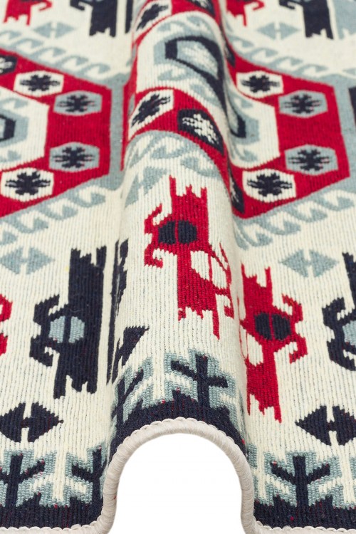 Eko Halı-ARYA AR 30 RED-Yıkanabilir Çift Taraflı Modern Desenli Dokuma Kilim