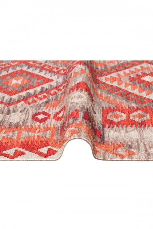 Eko Halı-ASOS-AS 06 BEIGE TERRA-Jüt Hasır Görünümlü Hav Toz Vermez Çift Taraflı Yıkanabilir Kilim