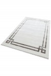 BAROQUE BR 01 WHITE GREY Art Deco Bordürlü Çerçeveli Yumuşak Dokulu Parlak Dokuma Halı