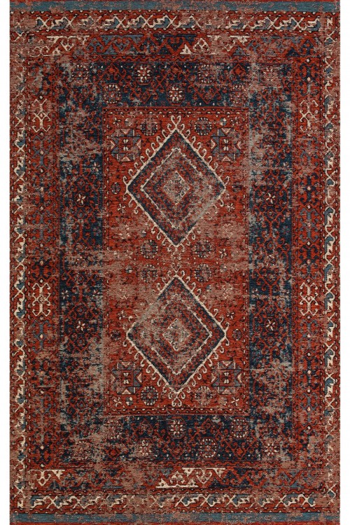 Eko Halı-ANADOLU KILIM AND 02 MULTY-Anadolu Antik Desenli Yıkanabilir Kaymaz Tabanlı Etnik Kilim