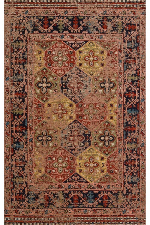 Eko Halı-ANADOLU KILIM AND 01 MULTY-Anadolu Antik Desenli Yıkanabilir Kaymaz Tabanlı Etnik Kilim
