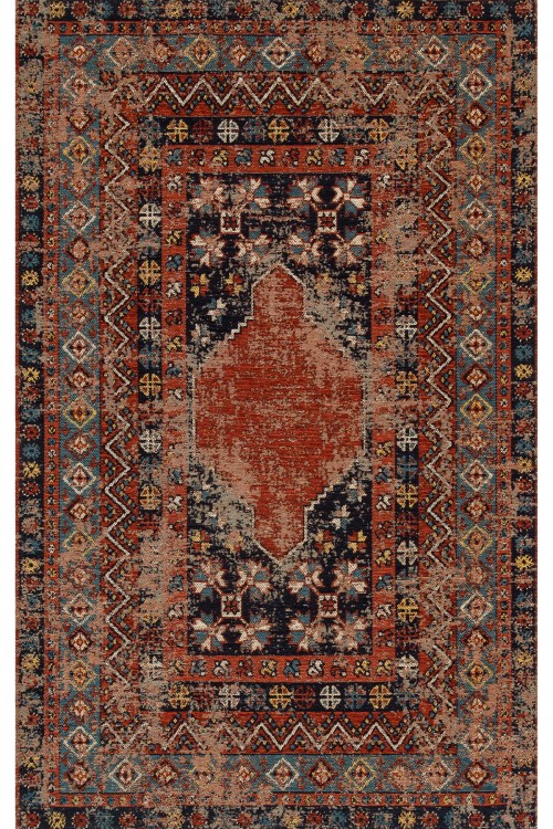 Eko Halı-ANADOLU KILIM AND 04 MULTY-Anadolu Antik Desenli Yıkanabilir Kaymaz Tabanlı Etnik Kilim
