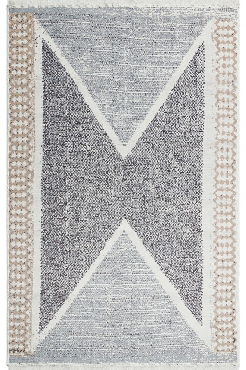 Eko Halı-ARYA AR 02 GREY-Yıkanabilir Çift Taraflı Modern Desenli Dokuma Kilim