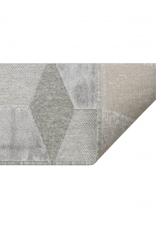 ZENITH ZNT 05 GREY Yüksek Alçak Dokulu Naturel Yün ve Viskon Modern Dokuma Halı
