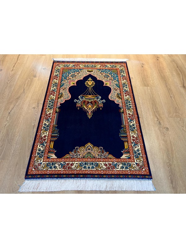 170 Tarak İran İpek Seccade - Lacivert