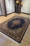 Artemis Silk 05158C Krem Lacivert Halı