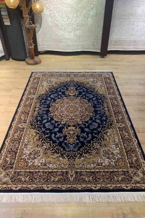 Artemis Silk 05158C Krem Lacivert Halı