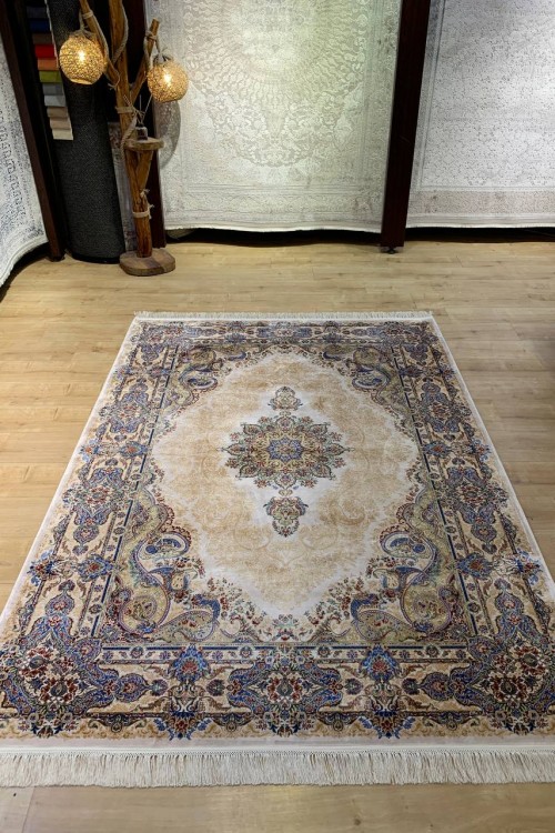 Artemis Silk 05156C Krem Mavi Halı