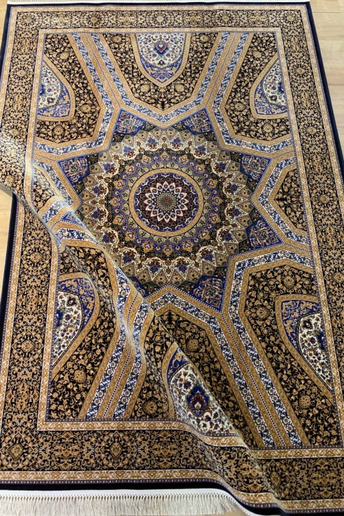 Artemis Silk 05157A Krem Lacivert Halı