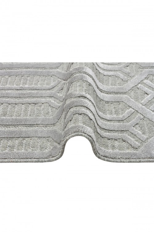 ZENITH ZNT 07 GREY Yüksek Alçak Dokulu Naturel Yün ve Viskon Modern Dokuma Halı